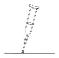 crutch one line medical support sketch