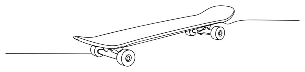 skateboard one line illustration