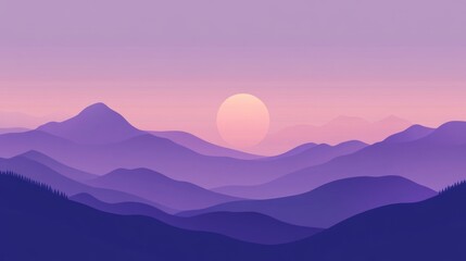 Minimalist wavy purple background with smooth flat gradient design featuring soft violet tones and simple abstract curves for modern digital wallpapers, website banners, and graphic design projects