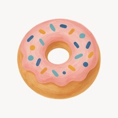 Colorful donut with sprinkles.