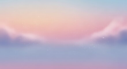 Dreamy Pastel Sky Background with Stars and Soft Cloudscape Texture