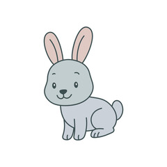 Cute cartoon Rabbit coloring book illustration vector design templates simple and modern concept