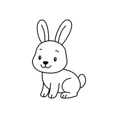 Cute cartoon Rabbit coloring book illustration vector design templates simple and modern concept
