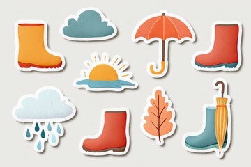 Naklejka premium Hello Autumn sticker collection