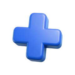 Fototapeta premium Medical Cross 3D Icon – Glossy Minimal Emoji Style, Isolated PNG object