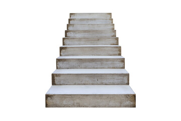 Concrete steps upward a simple staircase isolated transparent background