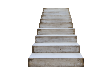 Concrete steps upward a simple staircase isolated transparent background