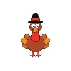 A thanksgiving turkey with a hat