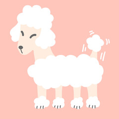 Simple White Poodle Illustration