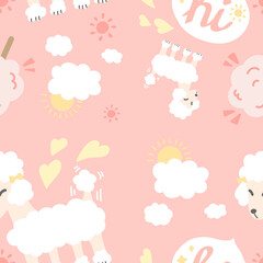 Whimsical Poodle & Hi Pattern