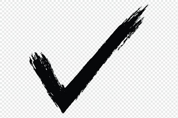 Obraz premium Check mark. Hand painted grunge brush tick symbol design element. check mark/OK , symbols YES for vote, decision, election choice . Vector illustrator
