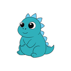 A chubby baby dragon sitting down