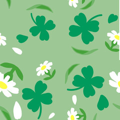 Lucky Clover and Daisy Pattern Big pattern