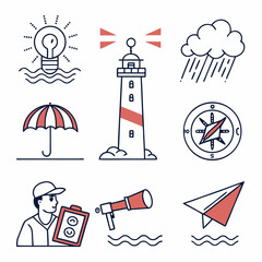 lighthouse icon set