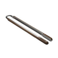 Obraz premium Stainless Steel Tongs for culinary delight: Experience the elegance and precision of a single pair of sleek stainless steel tongs. It stands out as the epitome of quality and functionality.