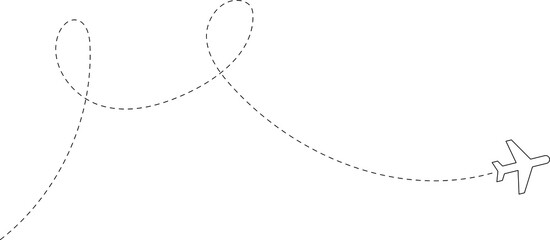 Fototapeta premium Airplane line path, flight route, trace, travel