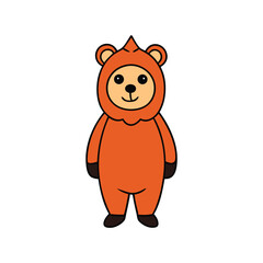 A bear wearing a tiny halloween costume