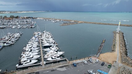 Hillarys, Australia – June 3, 2025: Aerial View of The Hillarys Boat Harbour of Perth CBD