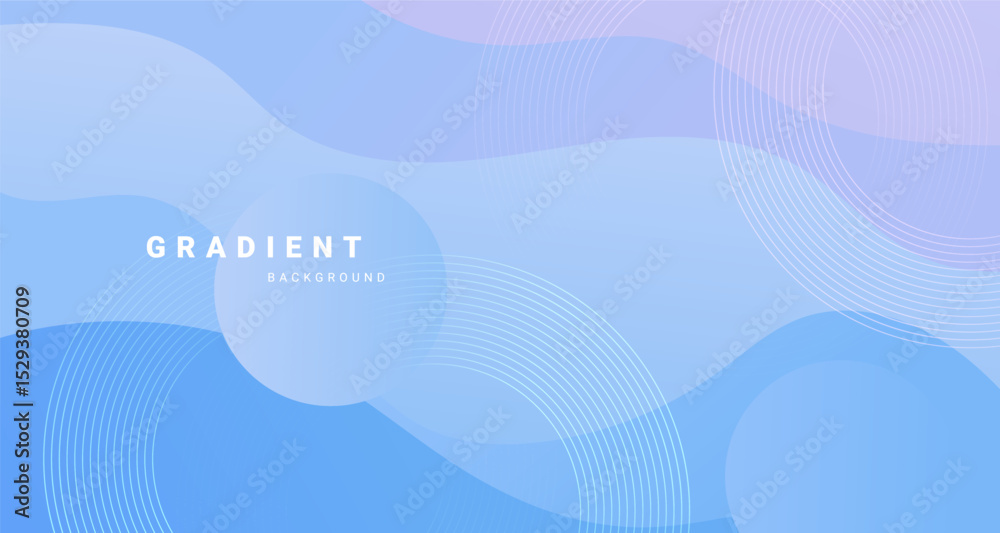 Poster Soft abstract wave background with gradient and circles