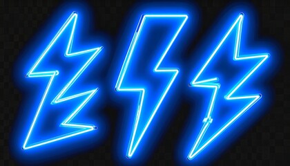 Blue Neon Lightning Bolts.