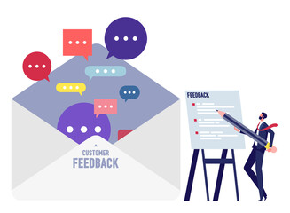 Recommendation or business feedback concept, customer feedback, user experience or client satisfaction, opinion for product and services