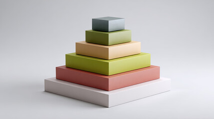 Colorful stacked boxes create modern and artistic display, perfect for decor