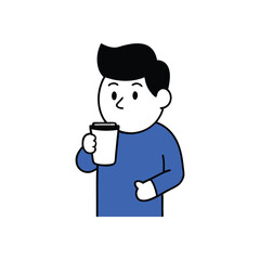 A man drinking a coffee