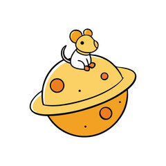 A mouse in a tiny spaceship exploring
