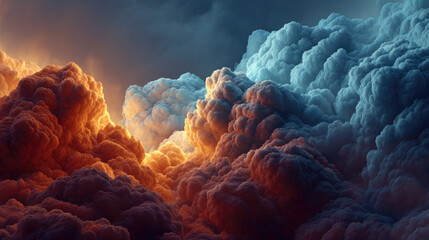 Dramatic clouds in vibrant colors create stunning visual display of nature beauty