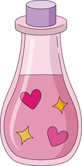 Magic Potion Bottle with Pink Hearts

