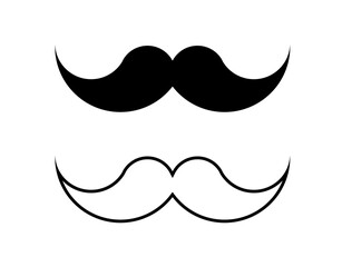 Set of moustache. Decorative elements on black colour.