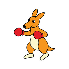 A kangaroo boxing