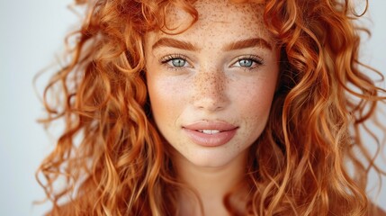 Flowing rose gold curly hair naturally luminous voluminous exuding elegance and charm
