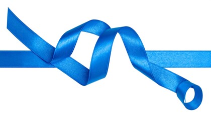 Blue ribbon swirl design.