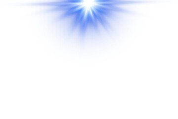 Bright Sun Energy Burst PNG. Shining Blue Star Glow with Transparency