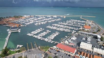 Hillarys, Australia – June 3, 2025: Aerial View of The Hillarys Boat Harbour of Perth CBD