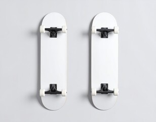 mockup of a white skateboard