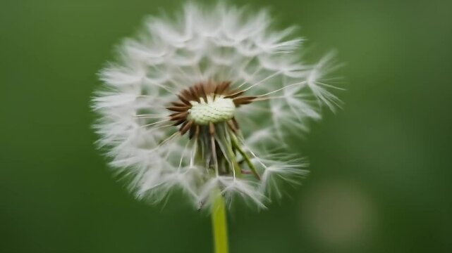 Dandelion Seeds Blowing in Wind Captured in Slow Motion Representing Nature, Fragility, and Freedom in Spring Breeze