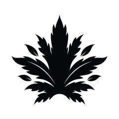 Elegant Acanthus Leaf Silhouette Vector Ornamental Botanical Design