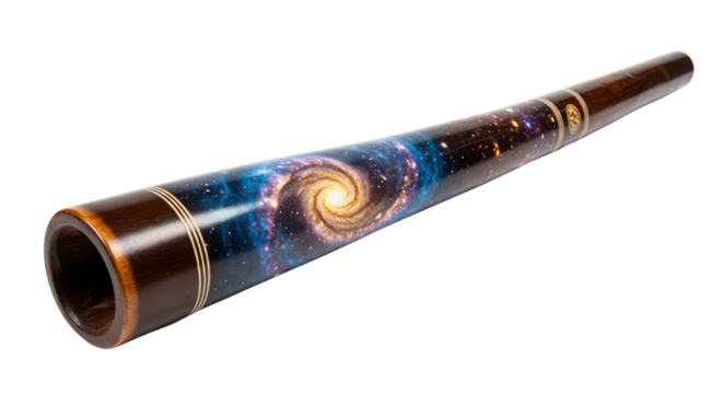 Didgeridoo with galaxy design isolated PNG with Transparent Background