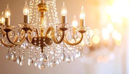 Crystal Chandelier with Interior Lighting.