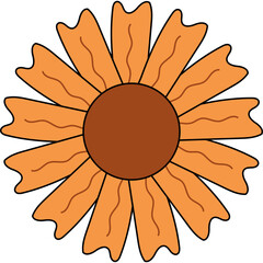 Retro Flower Daisy Groovy 70s 