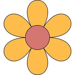 Retro Flower Daisy Groovy 70s 