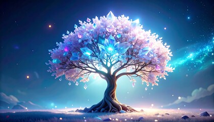 Crystal Tree with Night Fantasy.