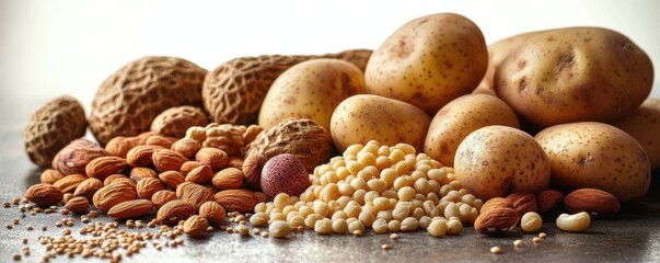 Beans- whole grains- nuts and seeds- potatoes