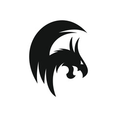 Abstract silhouette of dragon head logo design vector