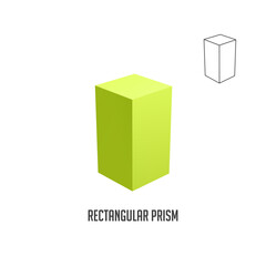 Light green rectangular prism and its wireframe version are displayed on a white background, representing a geometric shape for educational purposes