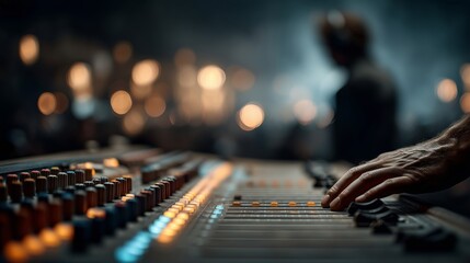 Audio Mixer In Recording Studio