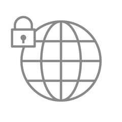 セキュリティマークがついたシンプルな地球のアイコン_2