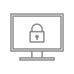 鍵マークが表示されたディスプレイのアイコン